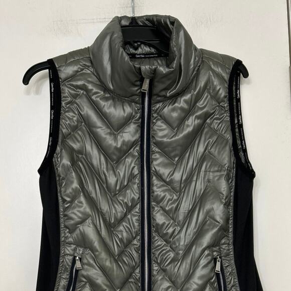 Calvin Klein Performance Gray Quilted Down Puffer Vest Large Outdoor Active - Picture 3 of 15